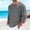 A566 Gray, variant on Mens Linen Shirts Scoop Neck Long Sleeve Pullover Casual Hippie Boho Beach Fashion Lightweight Breathable Relaxed Fit Tees