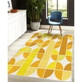 thumbnail image 4 of Retro Decorative Rug, Pop Art Funky Unusual Geometric Forms Mosaic Style Old Fashioned Graphic, Quality Carpet for Bedroom Dorm and Living Room, 6 Sizes, Yellow Mustard, by Ambesonne, 4 of 4