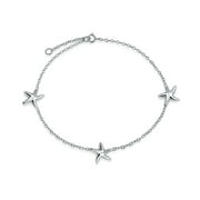 Bling Jewelry Womens Delicate Nautical Vacation Starfish Bracelet .925 Sterling Silver 7"