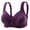 Purple, variant on Bra Women Front Buckle Lace Print Malformed Rimless Vest Underwear for Everyday Comfort and Support Pink 42