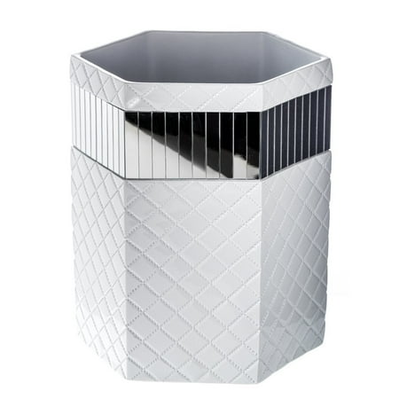Quilted Mirror Bathroom Trash Can 8 1 X 7 9 Decorative Quilted Mirror Bathroom Trash Can 8 1 X 7 9 Decorative