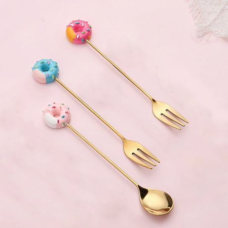 

Archer Cute Stainless Steel Cartoon Design Kid Spoon Donut Coffee Fork Dessert Tool