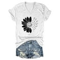 thumbnail image 4 of AKEGAMN Women's Sunshade Summer Plus Size Loose V-Neck Graphic T-Shirt, White S-XXL, 4 of 4