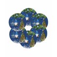 thumbnail image 7 of 13 Inch Round Placemats Set of 6, Blue Gnomes Christmas Non Slip Heat Insulation PP Table Mats, Xmas Tree Weeping Balls Snowflake Washable Place Mats for Kitchen Dining Party Table Decor, 7 of 7