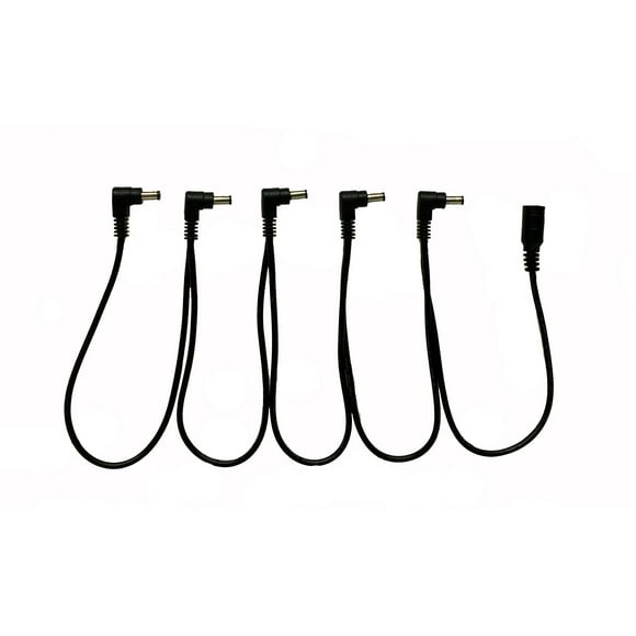 Tetra-Teknica Essentiel Série EDC-5C Chaîne de Câble de Pédale à Angle Droit 5 Voies pour Pédales à Effet Guitare Fabriqué par Boss, Dunlop, Behringer
