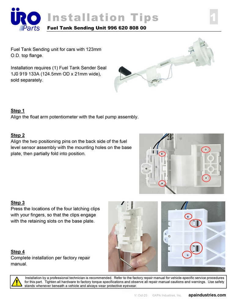 URO Parts URO-015133 Fuel Tank Sending Unit