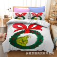 thumbnail image 1 of 3D Bedding Kit Christmas Green Hair Monster Grinch Quilt Cover Series Digital Printing Cartoon Pillowcase Three-piece Set, 1 of 6