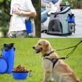 thumbnail image 4 of Botella de agua para perros con 2 cuencos plegables, botella portátil 2 en 1 para agua y comida para perros, gatos y mascotas, botella de viaje para paseos, ejercicio, senderismo y acampada (azul), 4 of 5