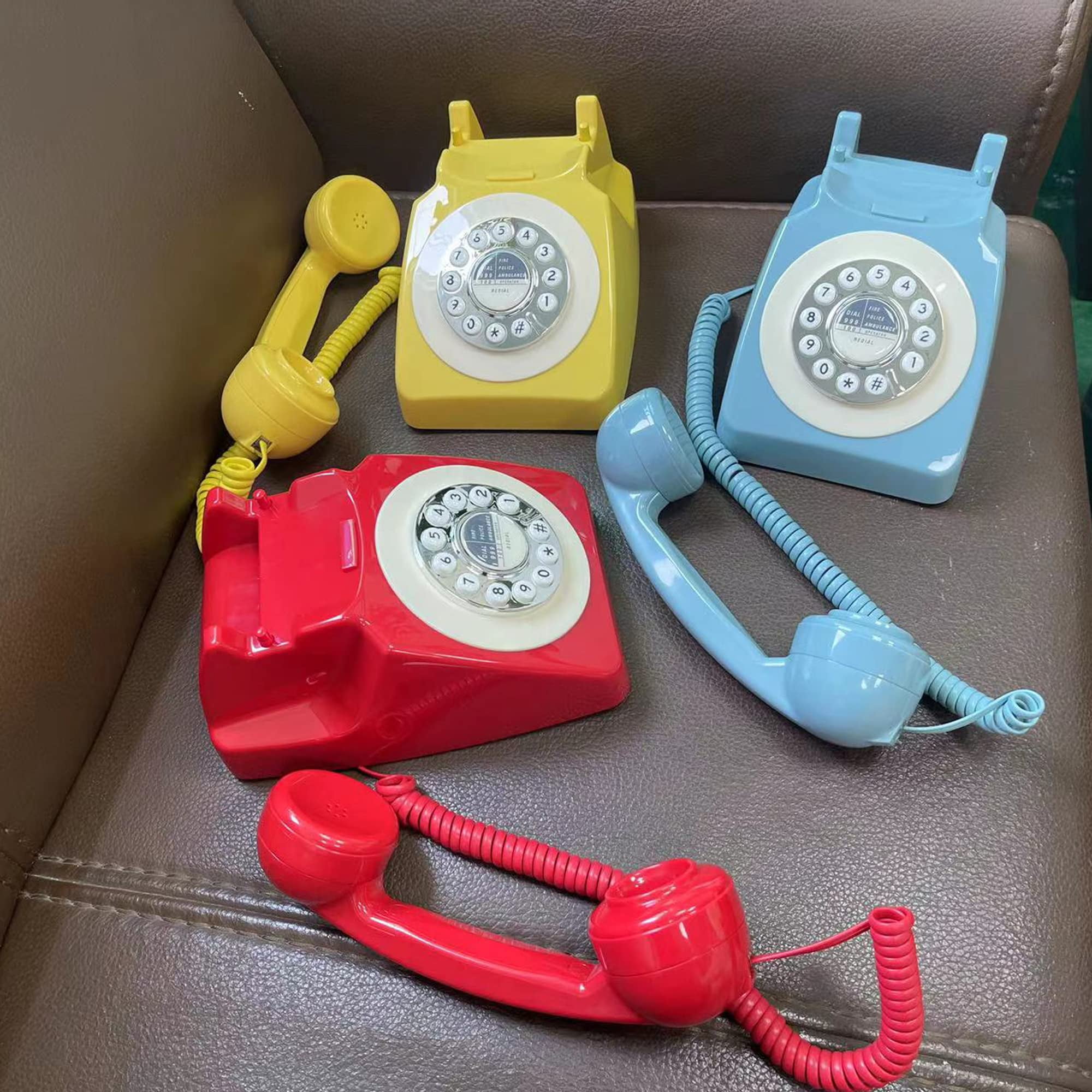 Red Rotary Dial Telephones Benotek 1980'S Classic Old Style Retro Landline  Desk Telephone Single Line Corded Phone Home Office School Hotel