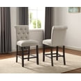thumbnail image 2 of Leviton Solid Wood Tufted Asons Counter Height Dining Chair in Tan, Set of 2, 2 of 7