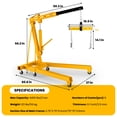 thumbnail image 2 of Foldable Engine Hoist, 4400 LBS Capacity, Yellow Folding crane with 6 Casters, Heavy Duty Shop Crane, Heavy Duty Hydraulic Shop Crane, for Car/Truck Engines, 2 of 10