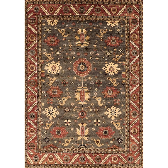 Ahgly Company Indoor Rectangle Oriental Brown Traditional Area Rugs, 6' x 9'