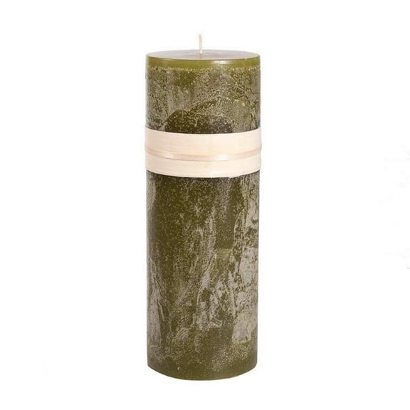 Whitehurst Cylindrical Accent Pillar Candle - 9" - Moss Green