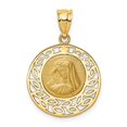 thumbnail image 5 of 14K Yellow Gold Brushed & Polished Virgin Mary Pendant, 5 of 7