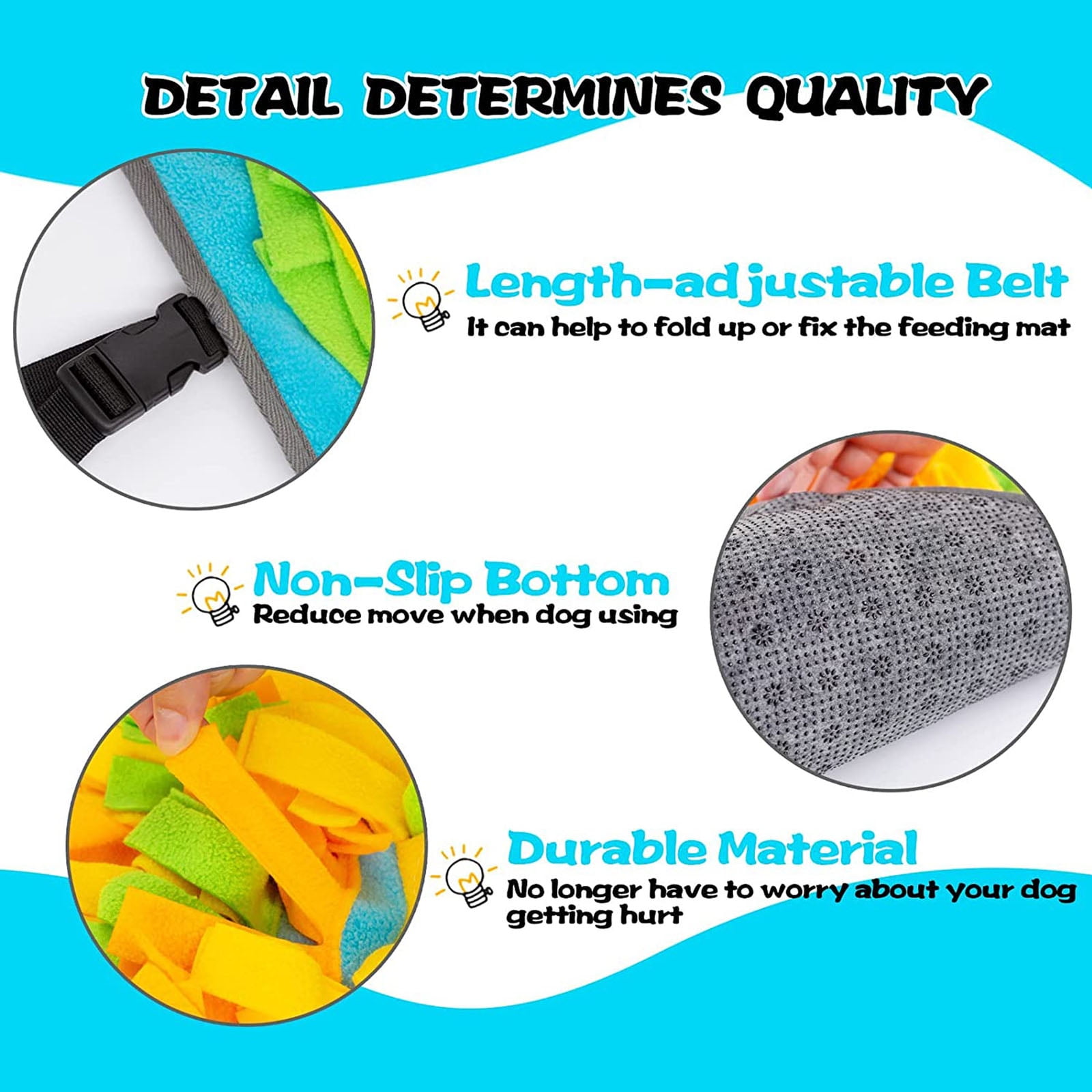 Pet Snuffle Feeding Mat Dog Interactive Puzzle Toy Slow Feeder Large Sniffing Pad Encouraging Foraging Skills for Pets
