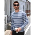 thumbnail image 5 of COOFANDY Men's Striped Crewneck Sweaters Long Sleeve Knit Pullover Lightweight Slim Fit Sweater, 5 of 8