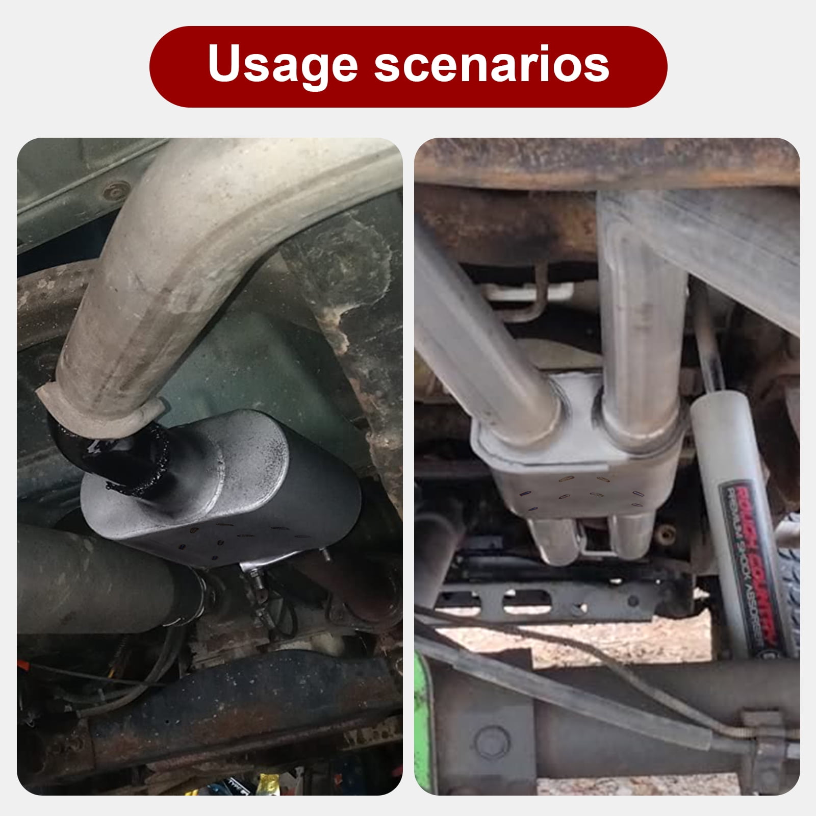 Universal Exhaust Muffler, Single Chamber Performance Muffler for Cars Trucks, Stainless Steel, 3" Inlet/Outlet, Overall Length 13"