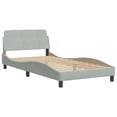 thumbnail image 3 of vidaXL Bed Frame with Headboard Light Grey 100x203 cm Velvet, 3 of 5