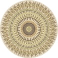 thumbnail image 1 of Ahgly Company Indoor Square Patterned Khaki Gold Area Rugs, 3' Square, 1 of 6