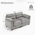 thumbnail image 4 of Bonzy Home Modern Loveseat Modular Sectional Sofa Couches for Living Room Entertaining Guests or Relaxing Alone for Small Spaces Apartment Gray, 4 of 7