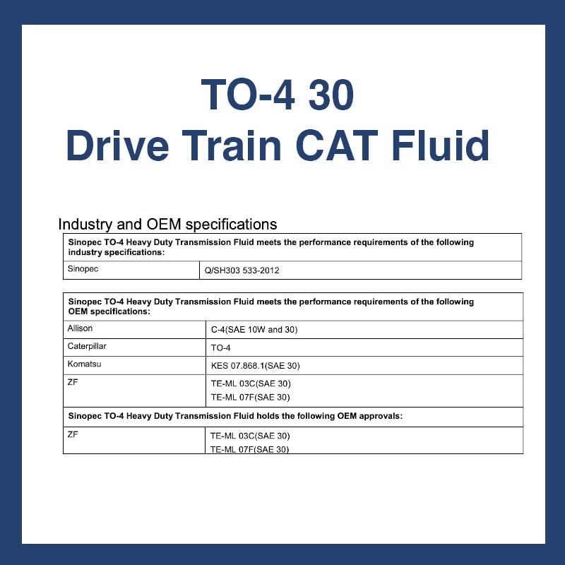 TO-4 30 Drive Train CAT Fluid - 5 Gallon Pail (18L - 4.75 GAL)