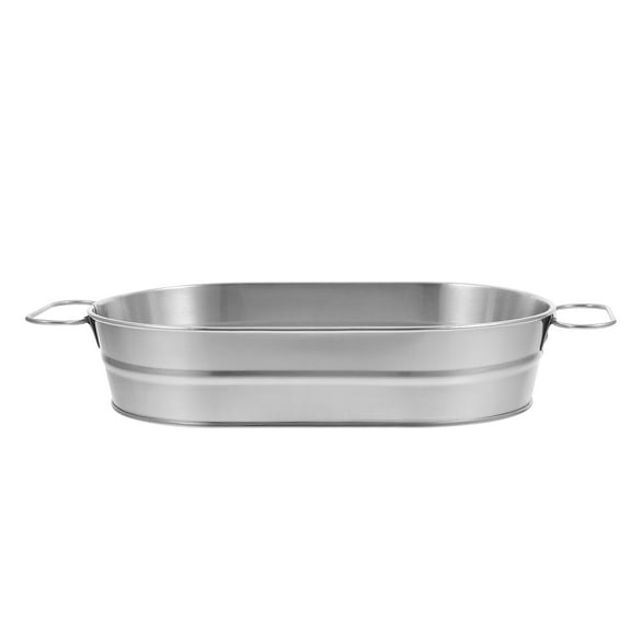 WEUVEB Stainless Steel Oval Beverage Tub Cooler - 1 Piece Party Drink Holder