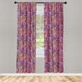 thumbnail image 3 of Ambesonne Paisley Curtains, Flowers and Sun, Pair of 28"x63", Multicolor, 3 of 5