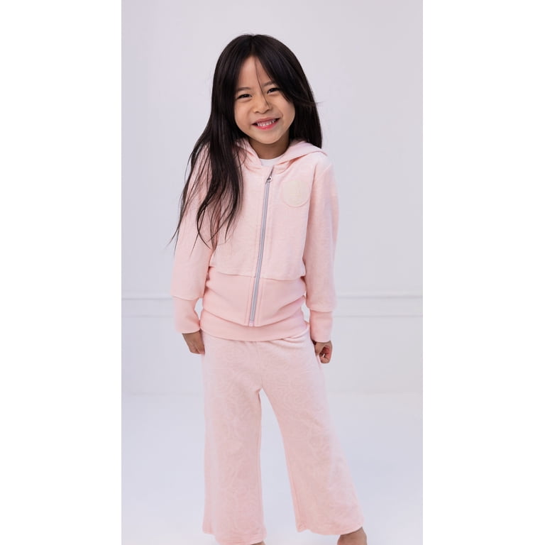 wicked Glinda Velour Zip Up Hoodie and Flare Pants Outfit Set