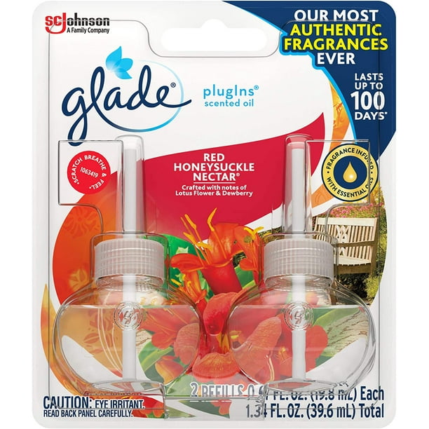 Glade PlugIns Scented Oil Refill Red Honeysuckle Nectar, Essential Oil