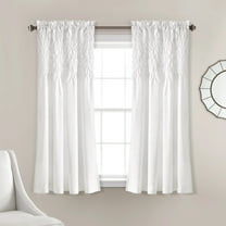 Lush Decor Bayview Window Curtain Panels White 54X63 2 Set