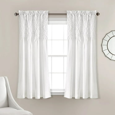 Lush Decor Bayview Window Curtain Panels White 54X63 2 Set