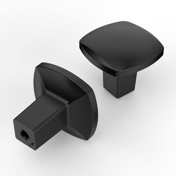 Asidrama 10 Pack Matte Black Kitchen Cabinet Knobs Square Dresser Knobs Drawer Knobs Cabinet Hardware Zinc Knobs for Dresser Drawe