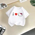 thumbnail image 2 of Camiseta de verano de Hello Kitty para niños y niñas, camiseta creativa con estampado informal de calle, moda Y2K, cuello redondo, camiseta de dibujos animados para bebés y niños, 2 of 5