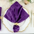 thumbnail image 3 of Efavormart 20"x20" Purple Wholesale Premium Seamless Velvet Linen Napkins - 5 PCS, 3 of 6