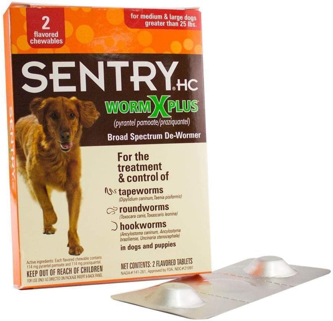 Sentry Wormx Plus 7 Way DeWormer Large Dog 2 Count