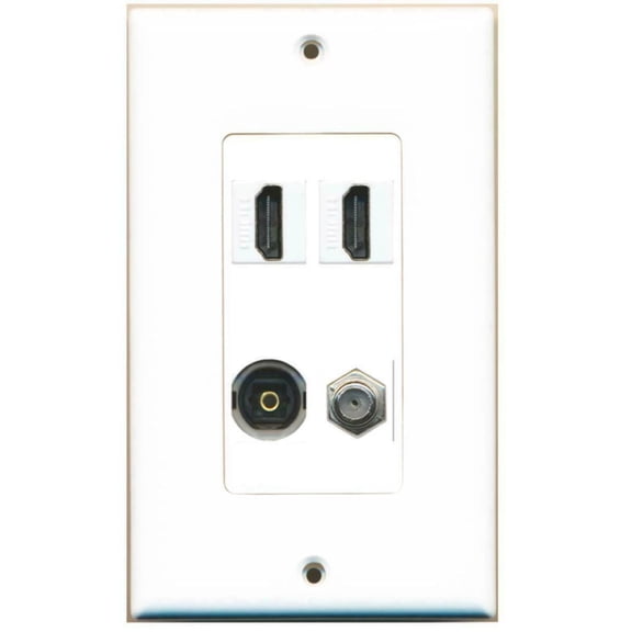 Ultra Spec Cables - 1 Gang Decorative 2 HDMI Coax Toslink Wall Plate