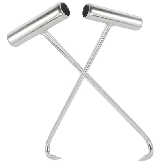 ABCISI Heavy Duty Stainless Steel Hook Lifter Well Cover Drain Grate Remover Tool Silver