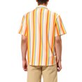 thumbnail image 3 of MODA NOVA Big & Tall Men's Summer Vertical Stripe Print Button Down Shirt Yellow Orange XLT, 3 of 6