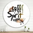 thumbnail image 2 of Designart 'Free Spirit Ethnic Feather' Bohemian & Eclectic Circle Metal Wall Art 29x29 - Disc of 29, 2 of 5