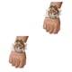 thumbnail image 1 of Ounissouiy Ramillete de muñeca decorativo de tela para dama de honor, flor nupcial, hecho a mano y ligero, rosa, N21, color caqui N21 caqui 2piezas, 1 of 6