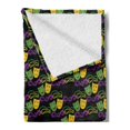 thumbnail image 2 of New Orleans Soft Flannel Fleece Throw Blanket, Masquerade Pattern with Happy and Sad Beads Mardi Gras Theme, Cozy Plush for Indoor and Outdoor Use, 60" x 80", Green Purple and Yellow, by Ambesonne, 2 of 5