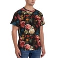 thumbnail image 2 of Bixox Men's Rose Flowers Printed Short Sleeve Skinny Athletic T-Shirt, 2 of 6