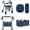 Blue Dog Paw Star, variant on COEQINE Rollator Walker Seat and Backrest Covers with Foldable Attachment Pouch 3 Pieces Set, Detachable Rollator Walker Accessories Gifts for Family, Blue Dog Paw Star