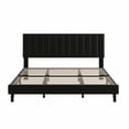 thumbnail image 1 of Suede Upholstered Platform Bed Frame with Adjustable Tufted Headboard, Noise-Free, No Box Spring Needed, Easy Assembly - Twin Size, White, 1 of 8