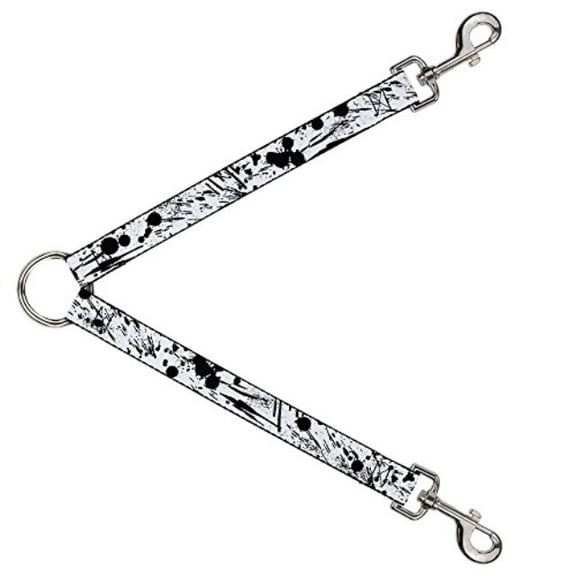 Dog Leash Splitter Splatter White Black 1 Foot Long 1 Inch Wide