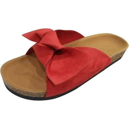 

Orthopedic Sandals for Women Cargo Beach Thick Sandals Slipper Flat Shoes Tie Bottom Heel Fashion Bow Women Women s Slipper (Blue 11)