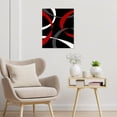 thumbnail image 7 of Red Abstract Wall Art, Black White and Gray Geometric Pattern Canvas Wall Art, Modern Minimalist Framed Wall Art for Living Room Bathroom Bedroom Kitchen Ready to Hang, 8X10 Inches, 7 of 7
