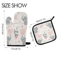thumbnail image 2 of Yayeee Oven Mitts and Pot Holder Set of 2 Heat Resistant Kitchen Gloves Baking Hot Pad, Cute Elephant, 2 of 5