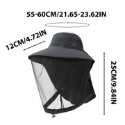 Mosquito Net Head Hat with Sun Protection - Foldable Mesh Bee Hat for Outdoor Camping, Gardening, and Hiking, Black