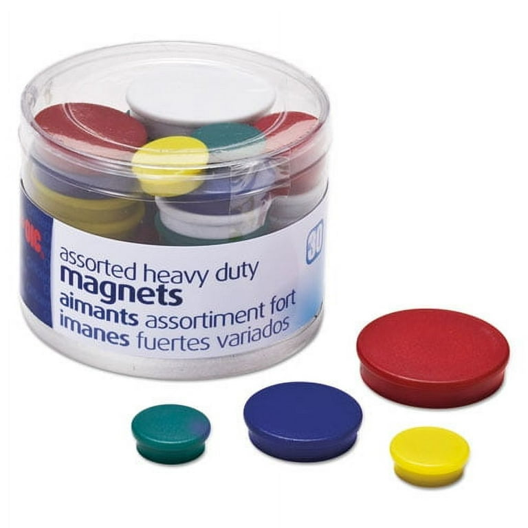 Assorted Heavy-Duty Magnets, Circles, Assorted Sizes and Colors, 30/Tub Assorted Heavy-Duty Magnets, Circles, Assorted Sizes and Colors, 30/Tub